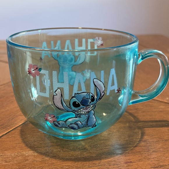 Disney Other - Disney Lilo & Stitch Blue Glass Character Mug Ohana